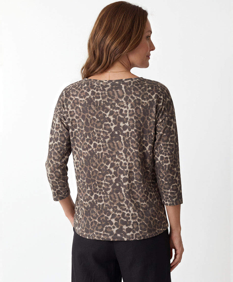 Remera mujer animal print lanosa
