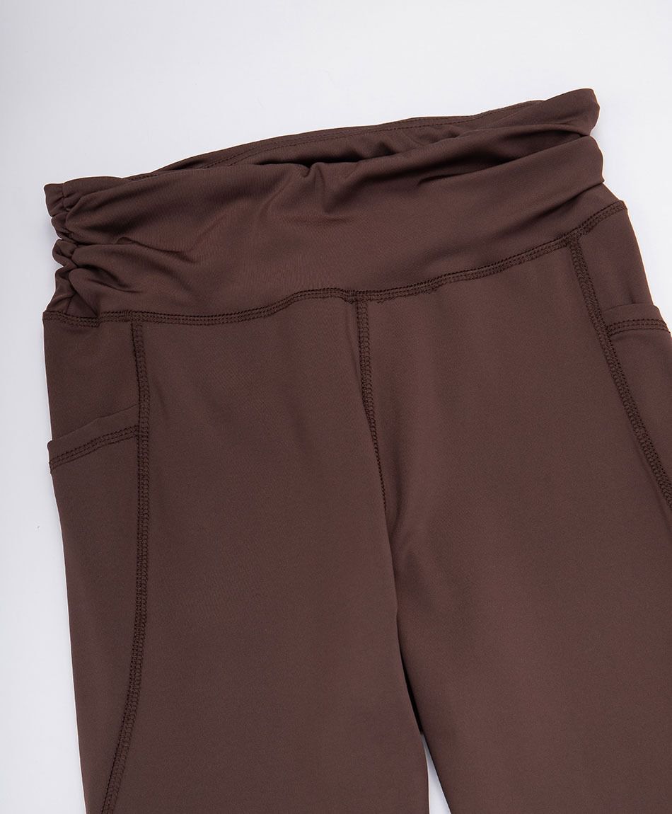 Calza deportiva mujer costuras caf&eacute;