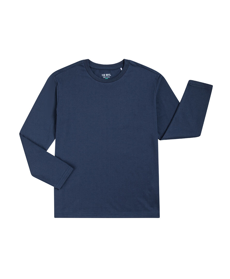 Remera ni&ntilde;o b&aacute;sica manga larga