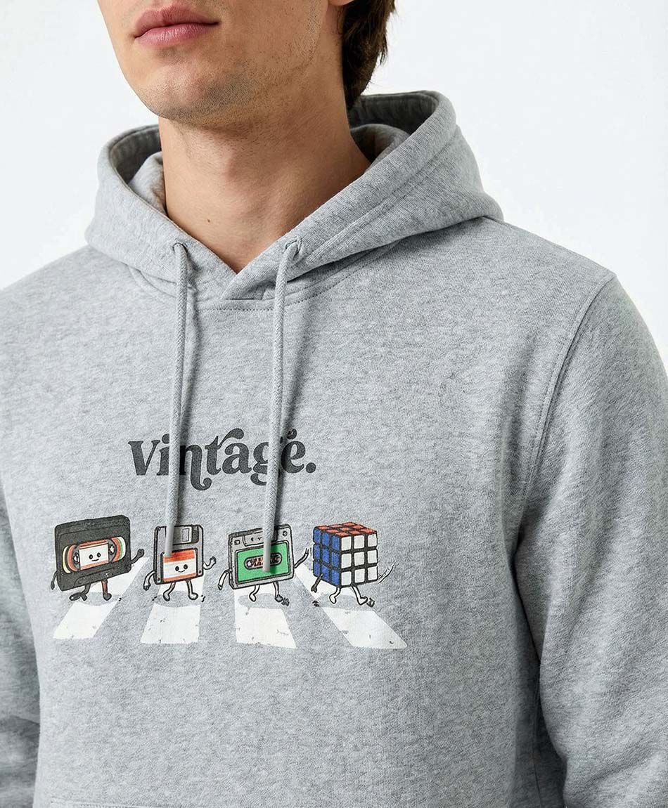 Poler&oacute;n hombre con capucha vintaje