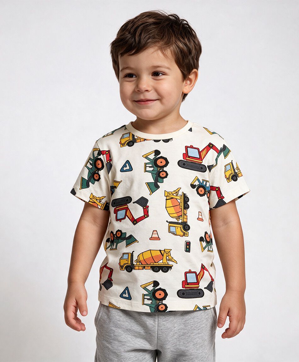 Remera beb&eacute; autos construcci&oacute;n