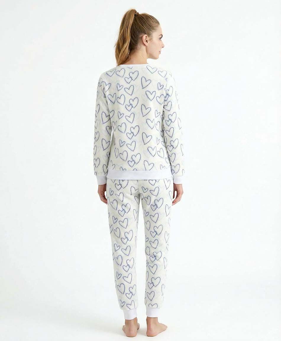 Pijama mujer coral corazones