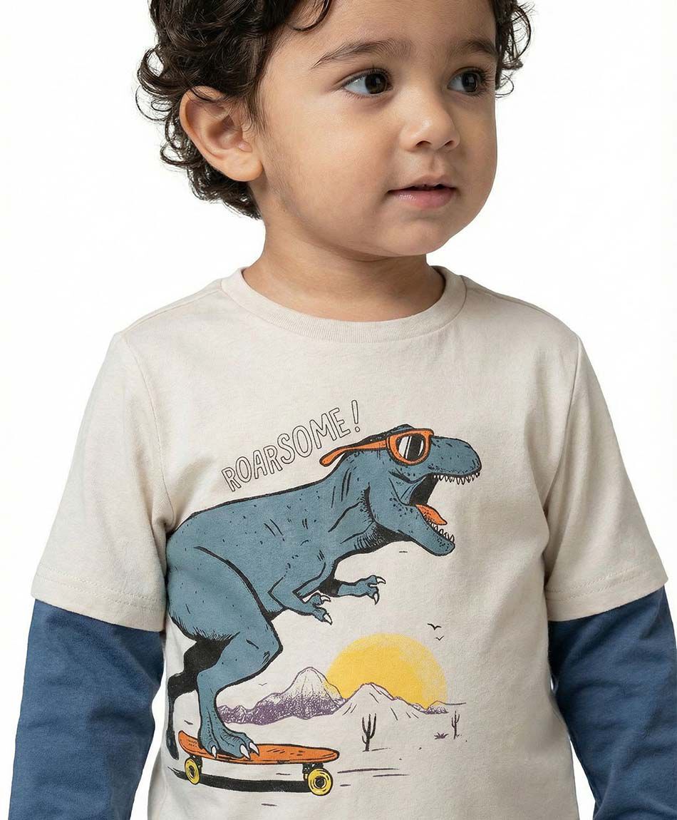 Remera beb&eacute; estampado dinocool