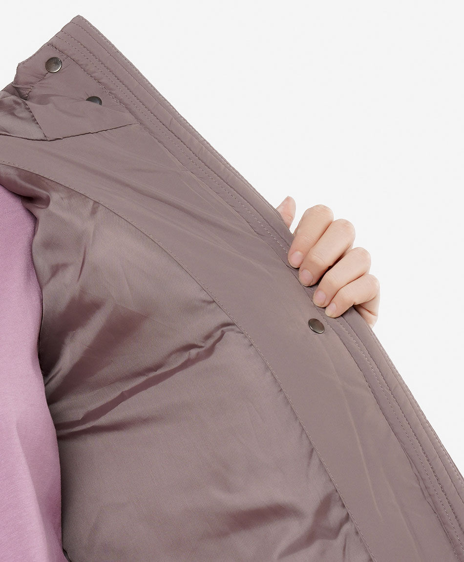 Parka mujer larga entallada botones laterales