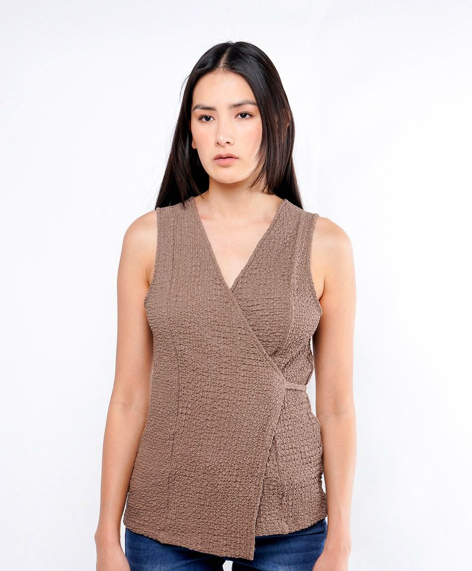 Camisa mujer textura cruzada