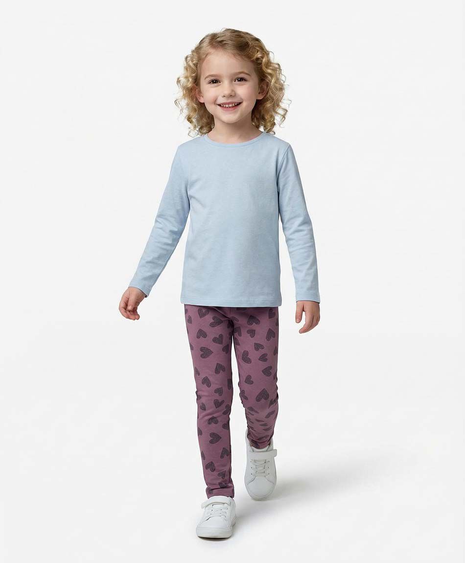 Leggins ni&ntilde;a estampado corazones