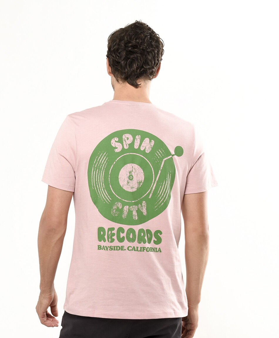 Remera hombre doble estampado vinyl