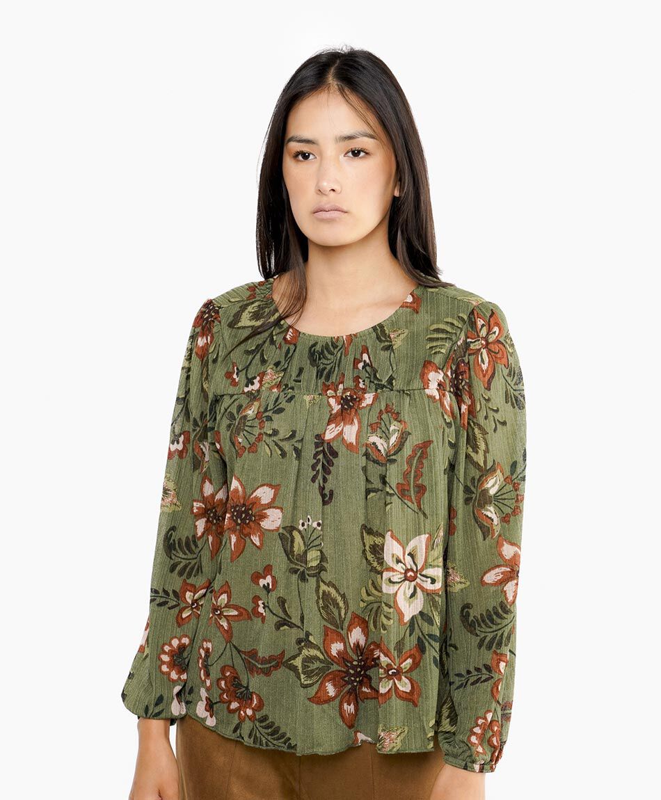 Remera mujer manga larga floral