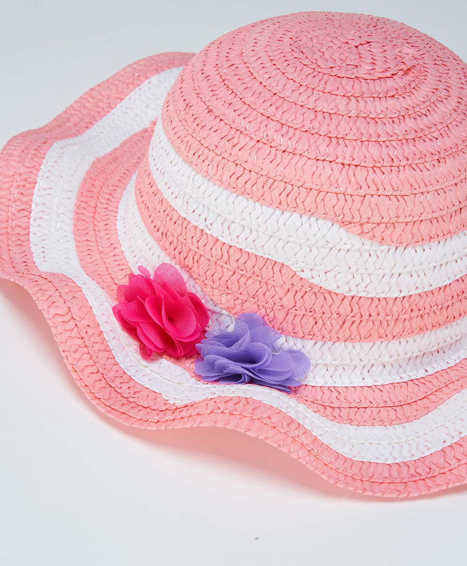 Sombrero ni&ntilde;a l&iacute;neas flores