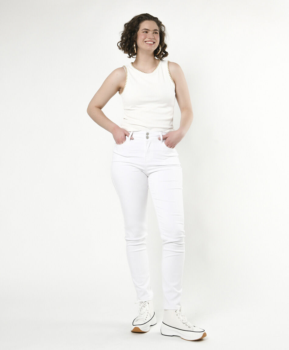 Jeans mujer blanco skinny fit