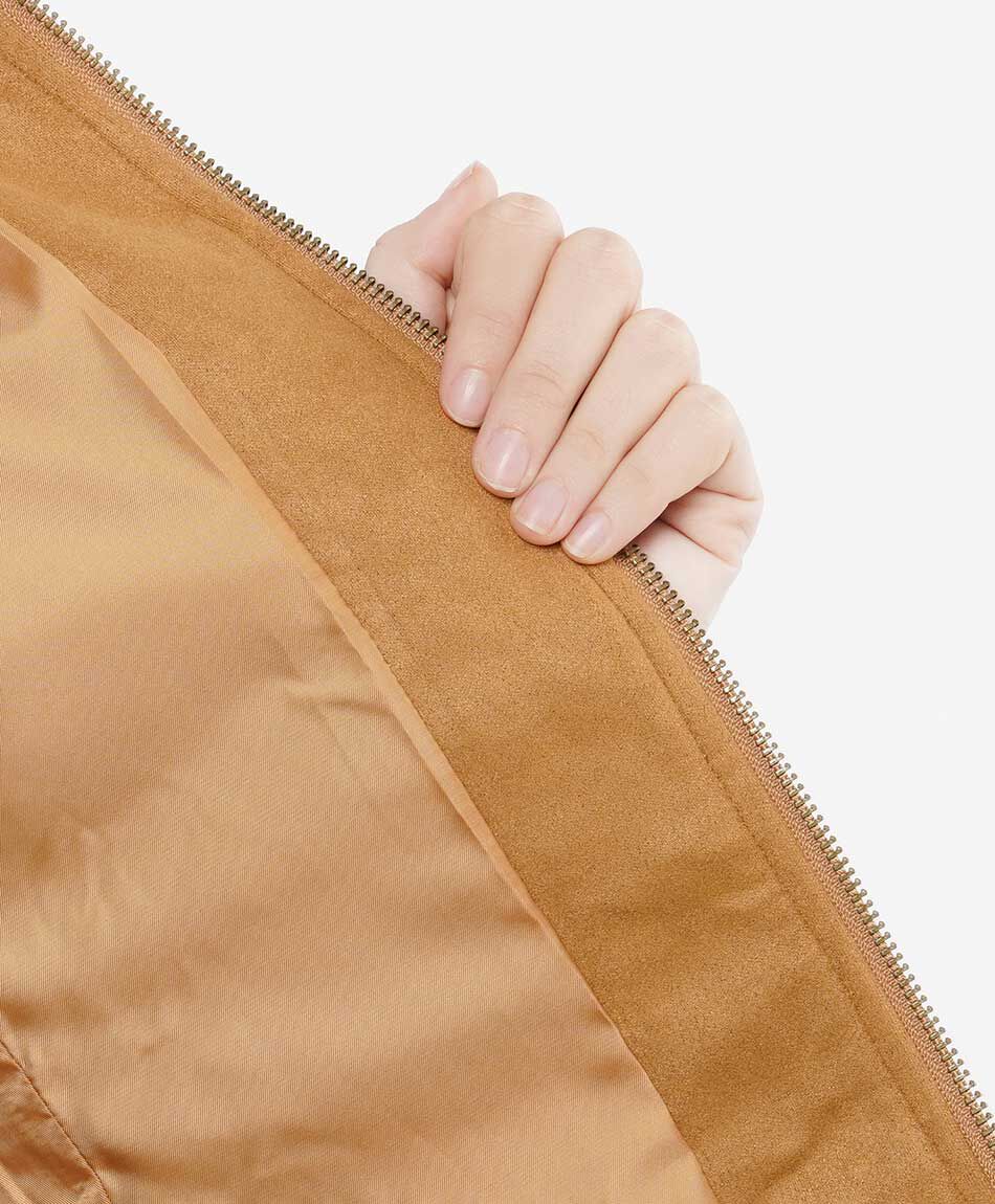 Campera mujer suede cierre
