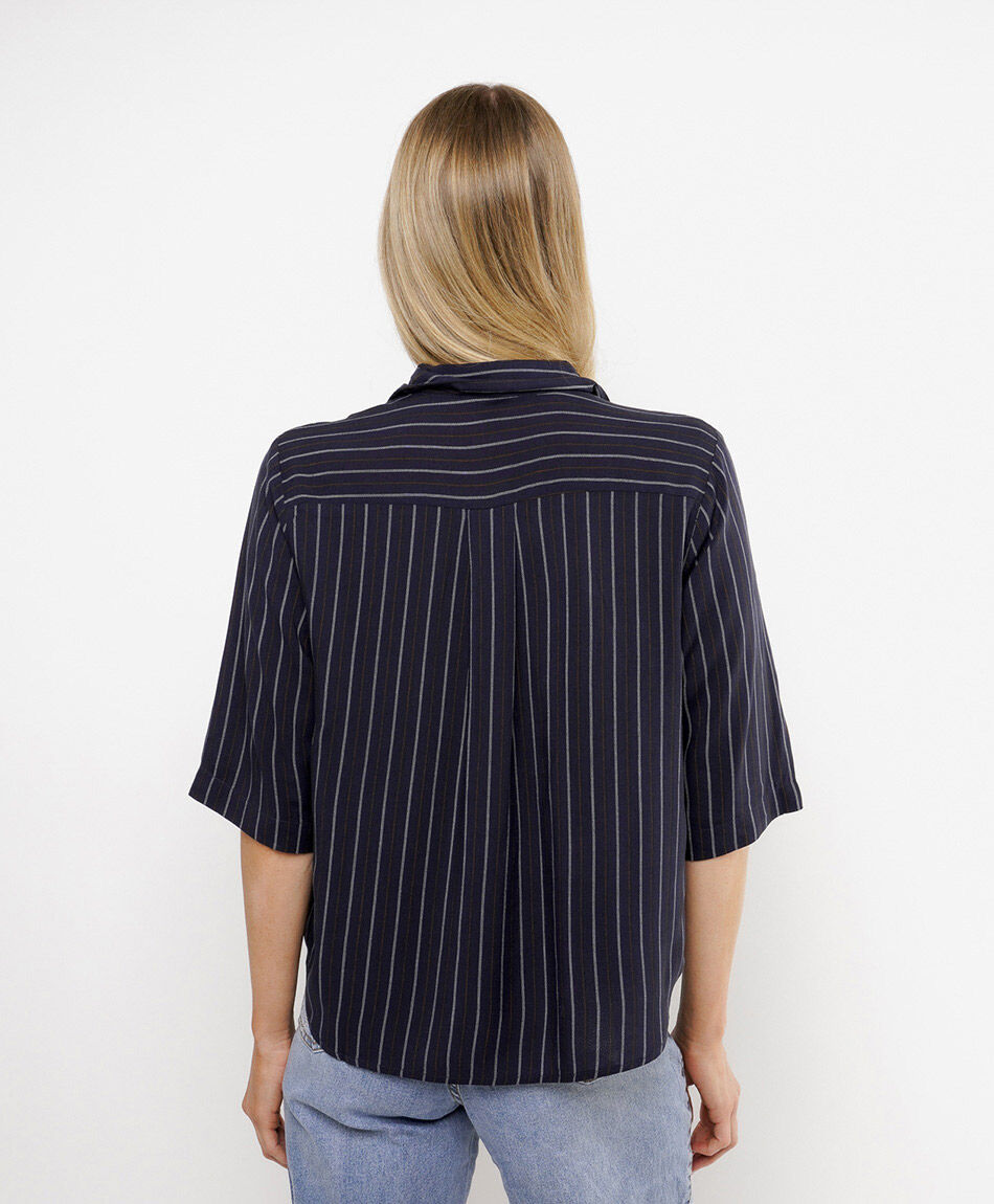 Camisa mujer l&iacute;neas bicolor
