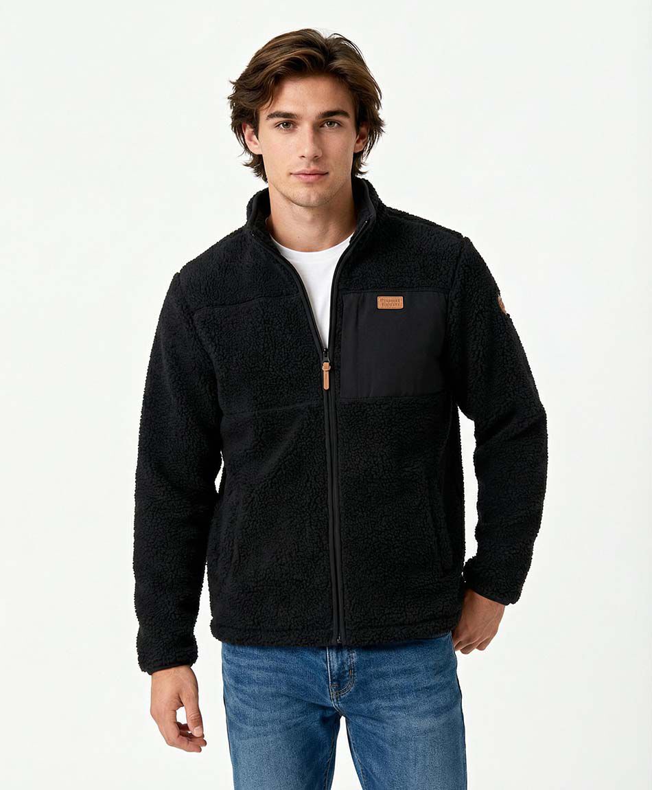 Campera deportiva hombre sherpa negro