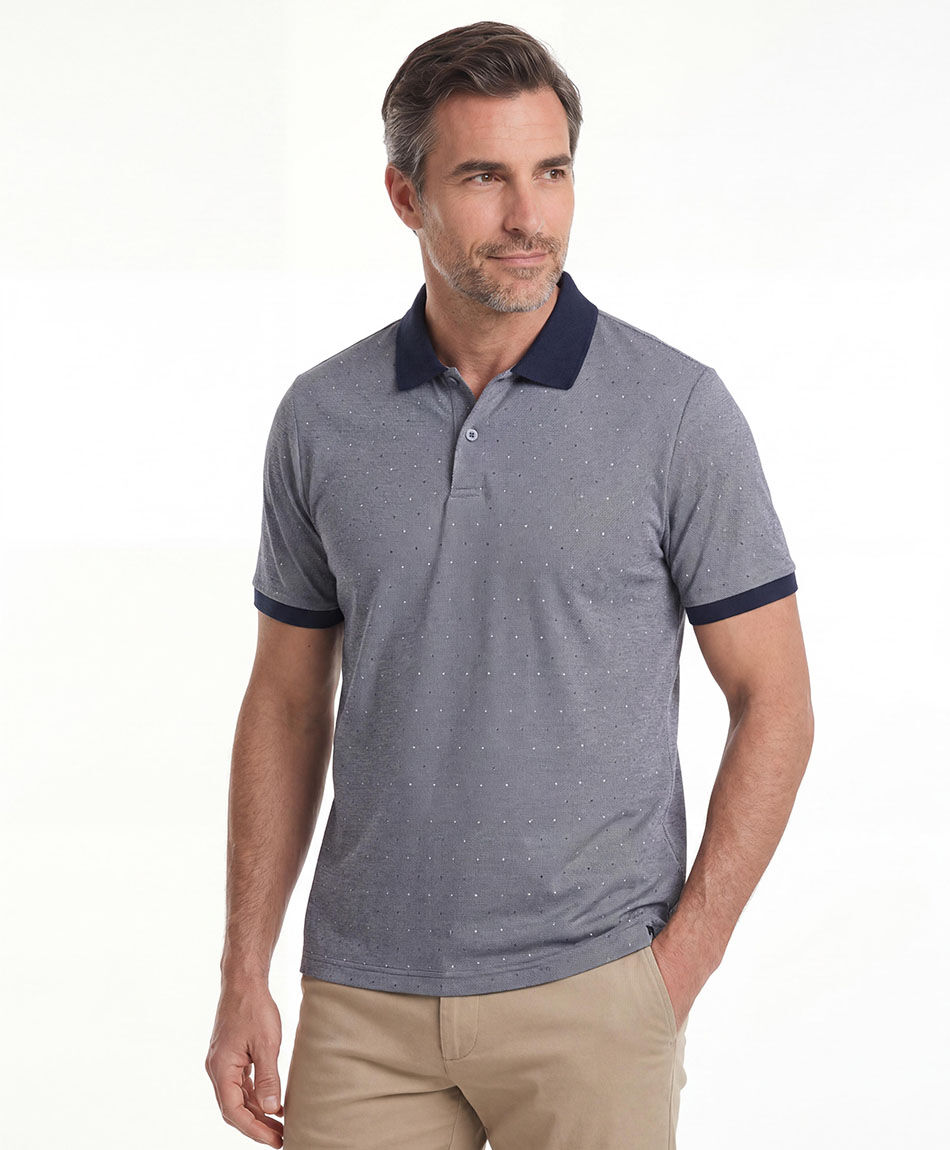 Remera hombre polo cuello azul