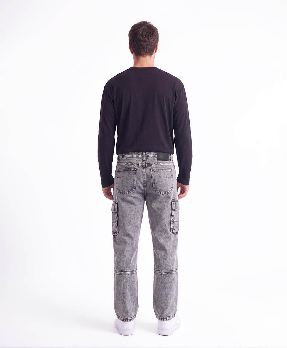 Jeans hombre cargo gris