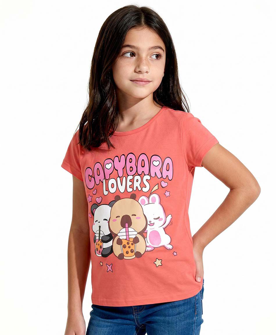 Remera ni&ntilde;a capibara lovers