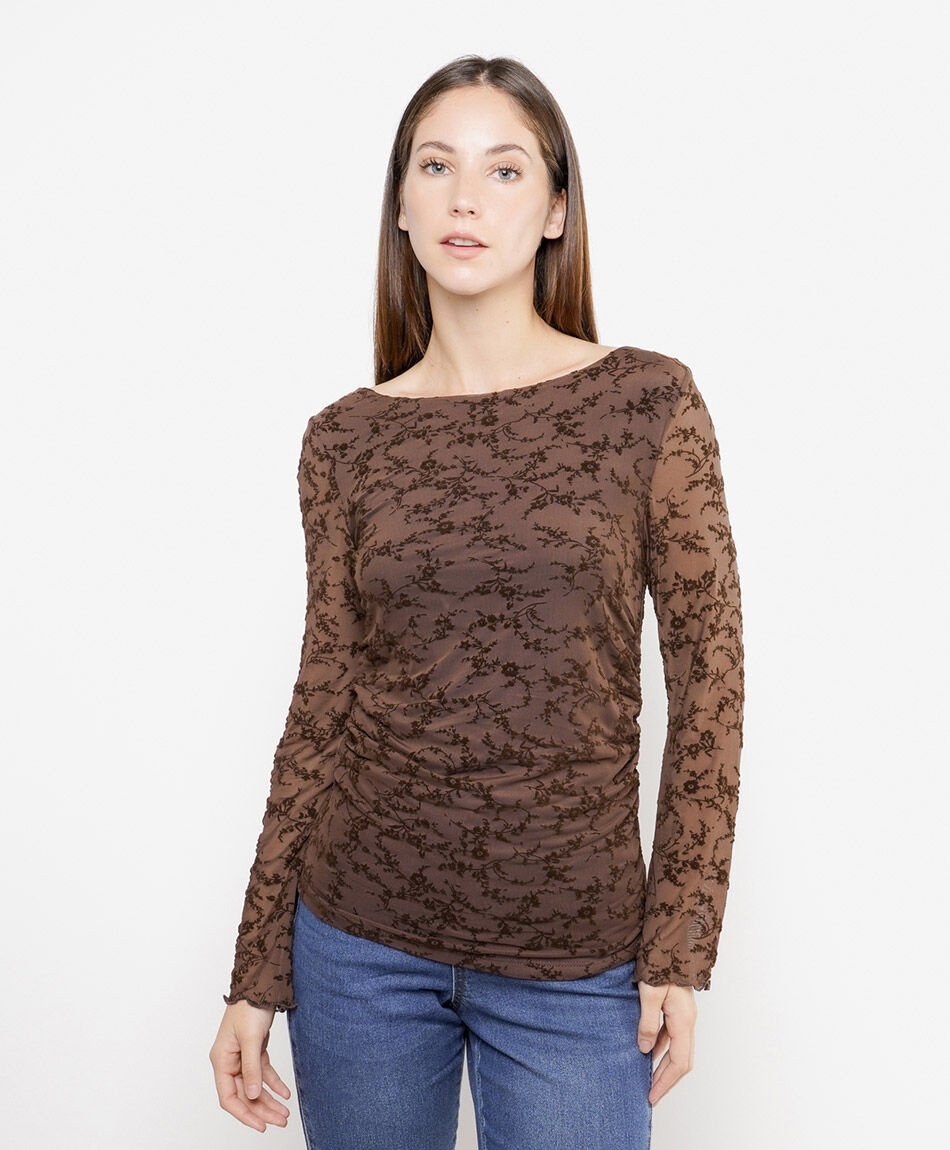 Remera mujer encaje floral