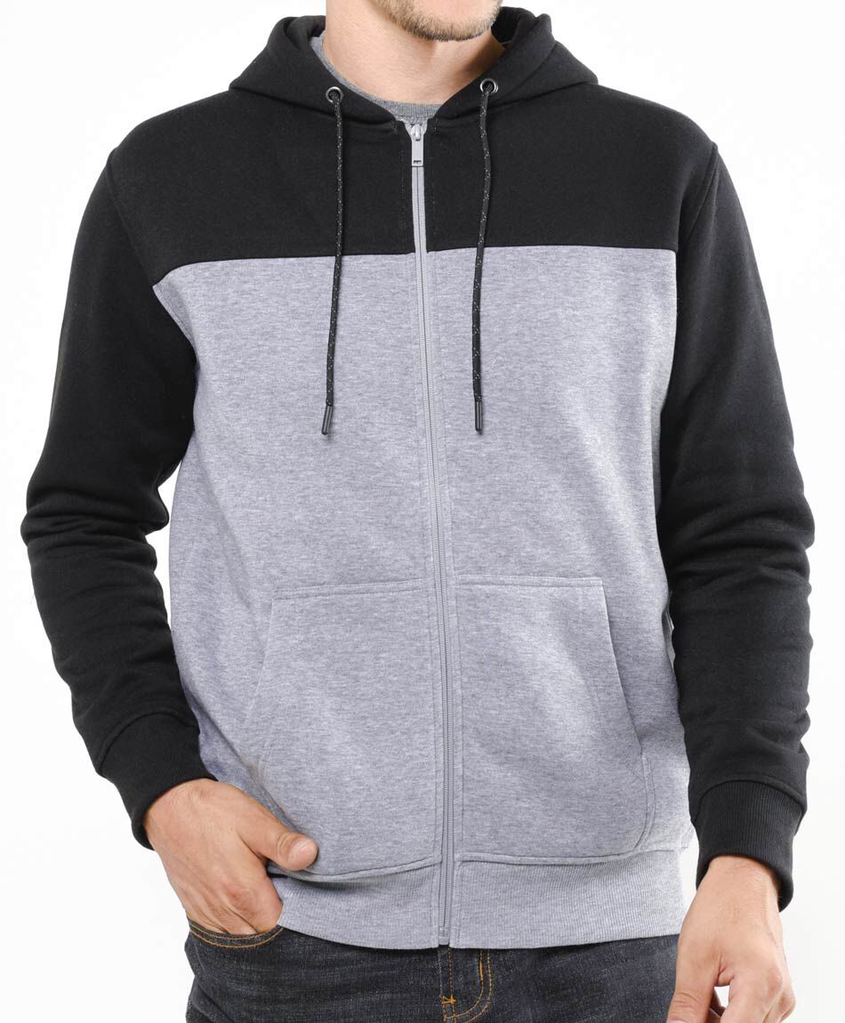 Buzo hombre gris y negro