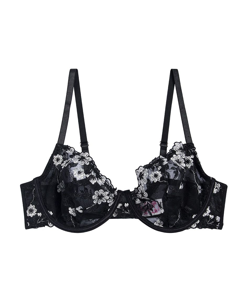 Corpi&ntilde;o mujer mesh bordado flores