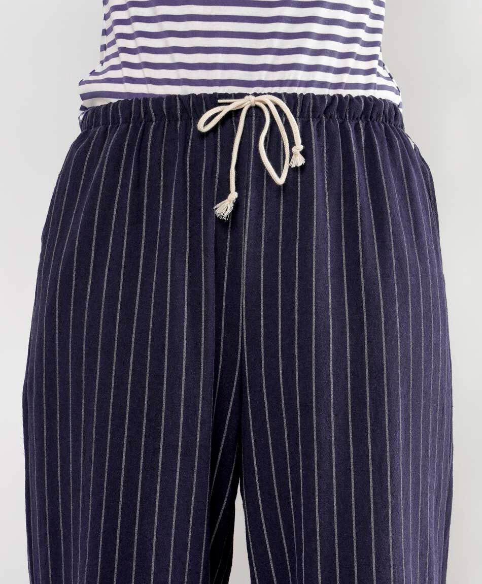 Pantal&oacute;n mujer ancho azul wide