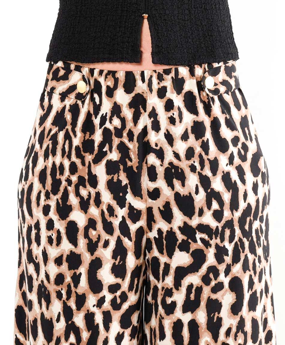 Pantal&oacute;n mujer animal print palazzo