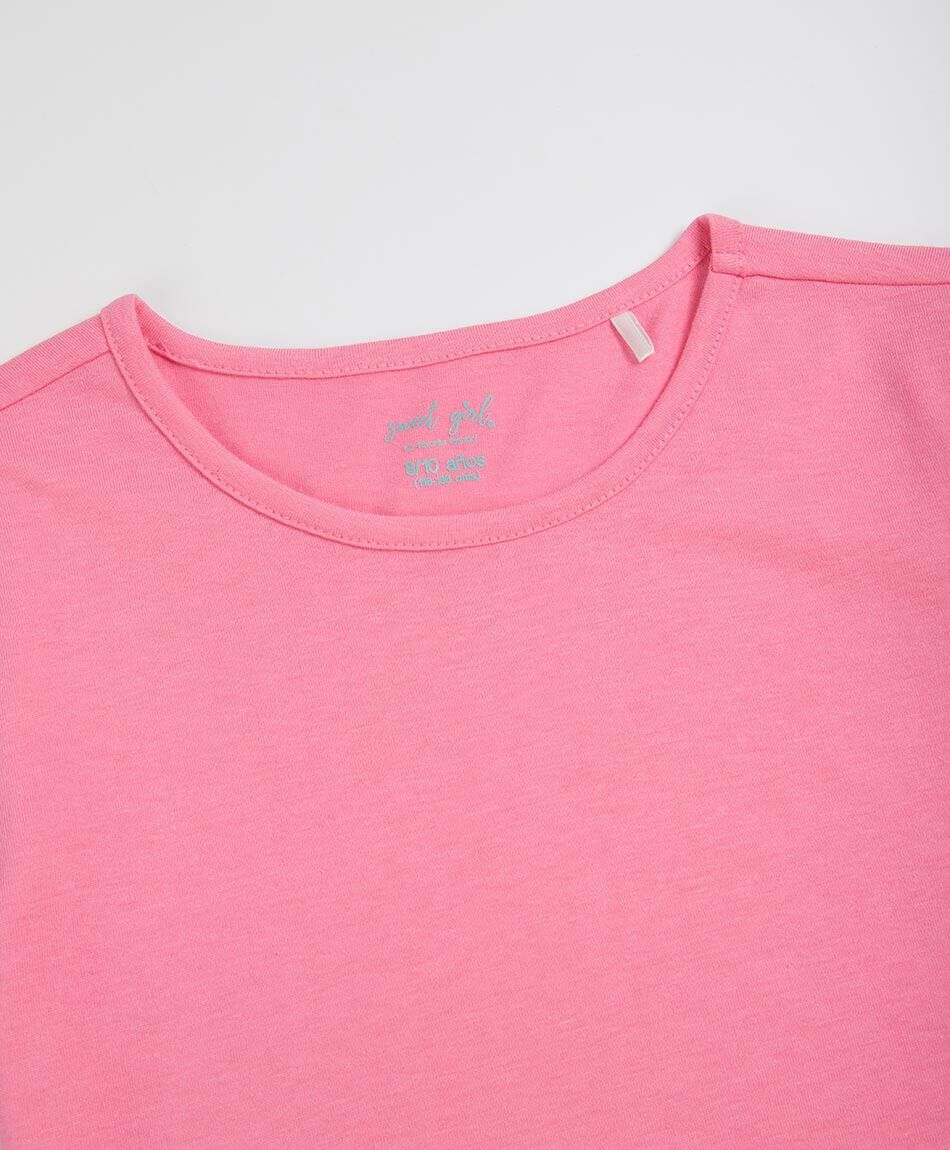 Remera nina basica rosada