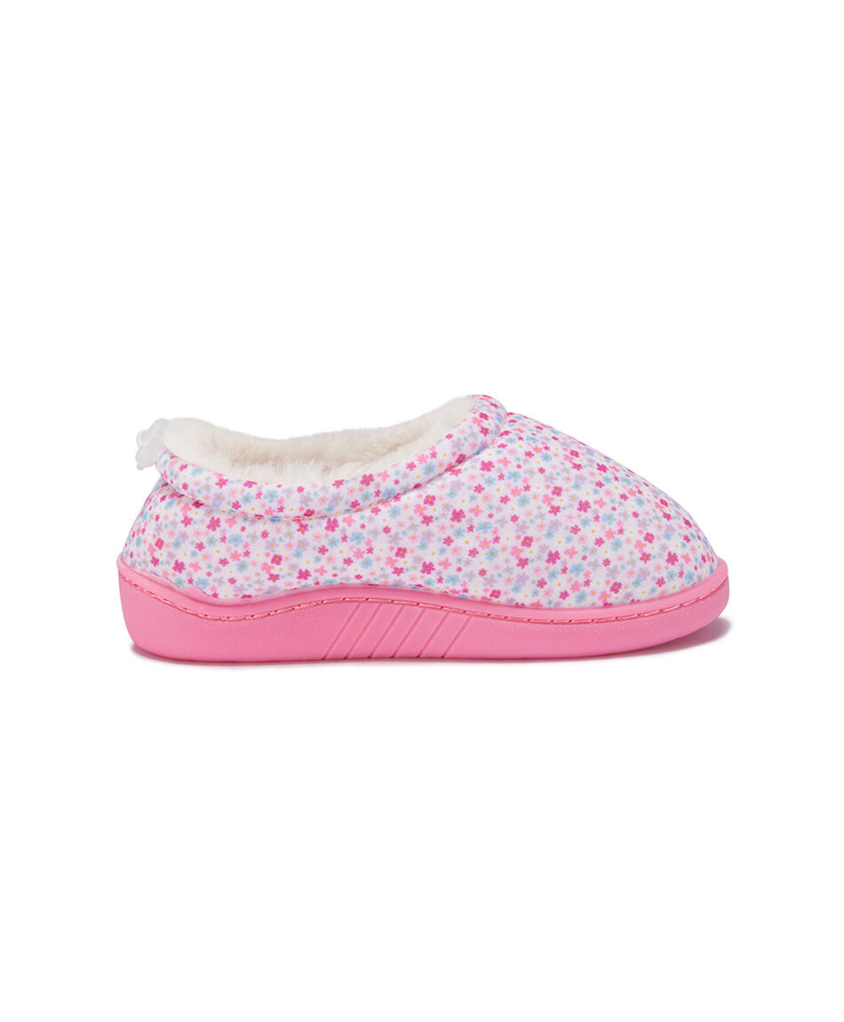 Pantufla infantil (24 a 29) forrada florcitas