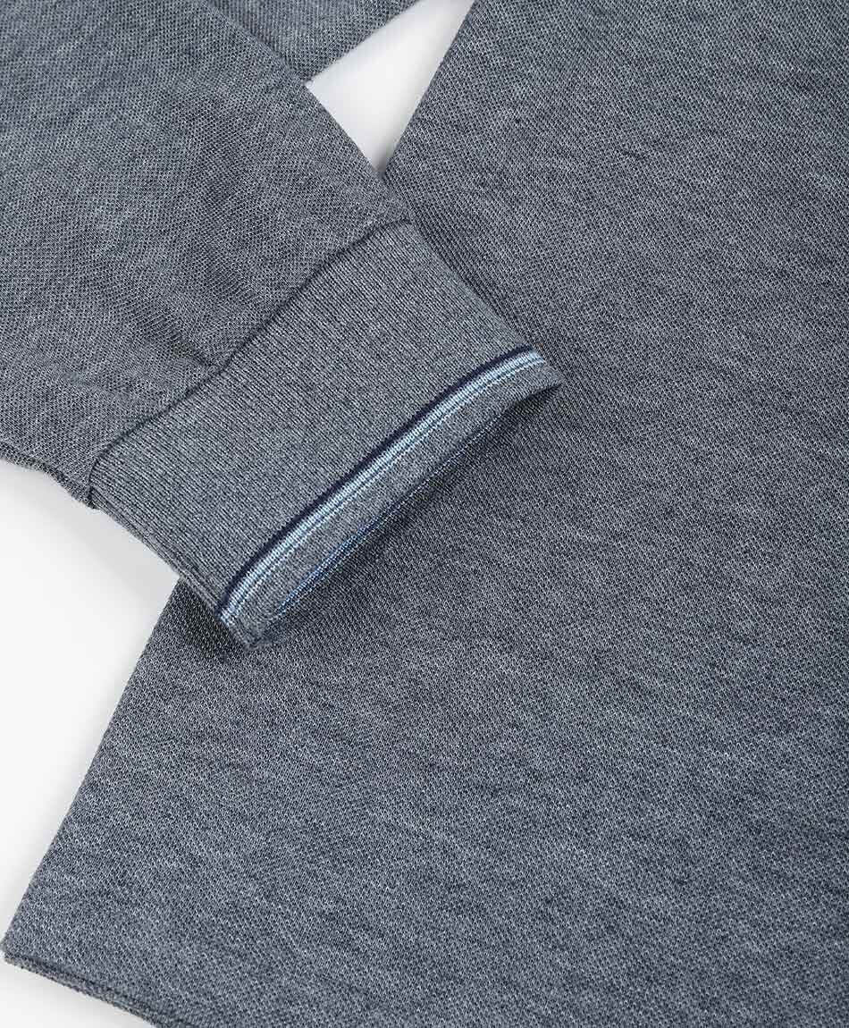 Remera hombre cuello polo gris