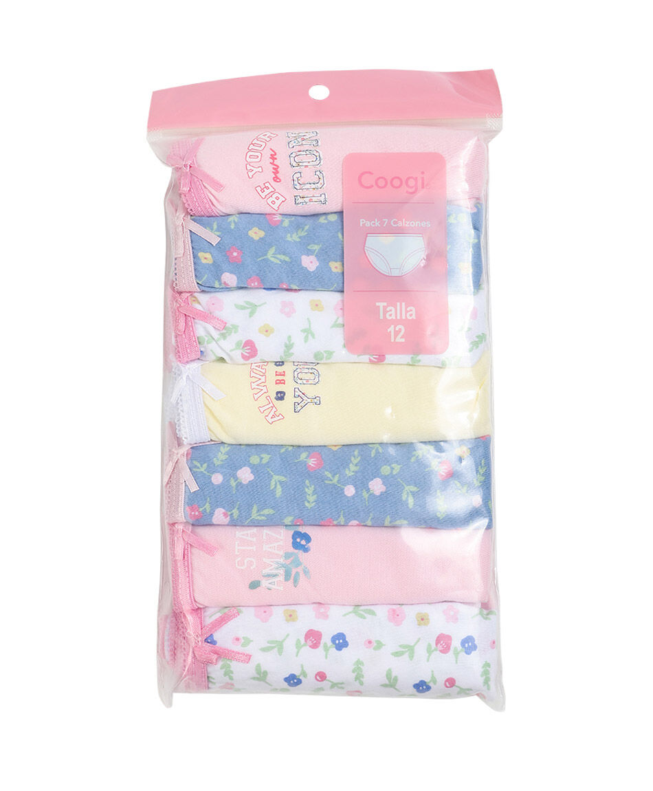 Pack 7 bombachas ni&ntilde;a estampados