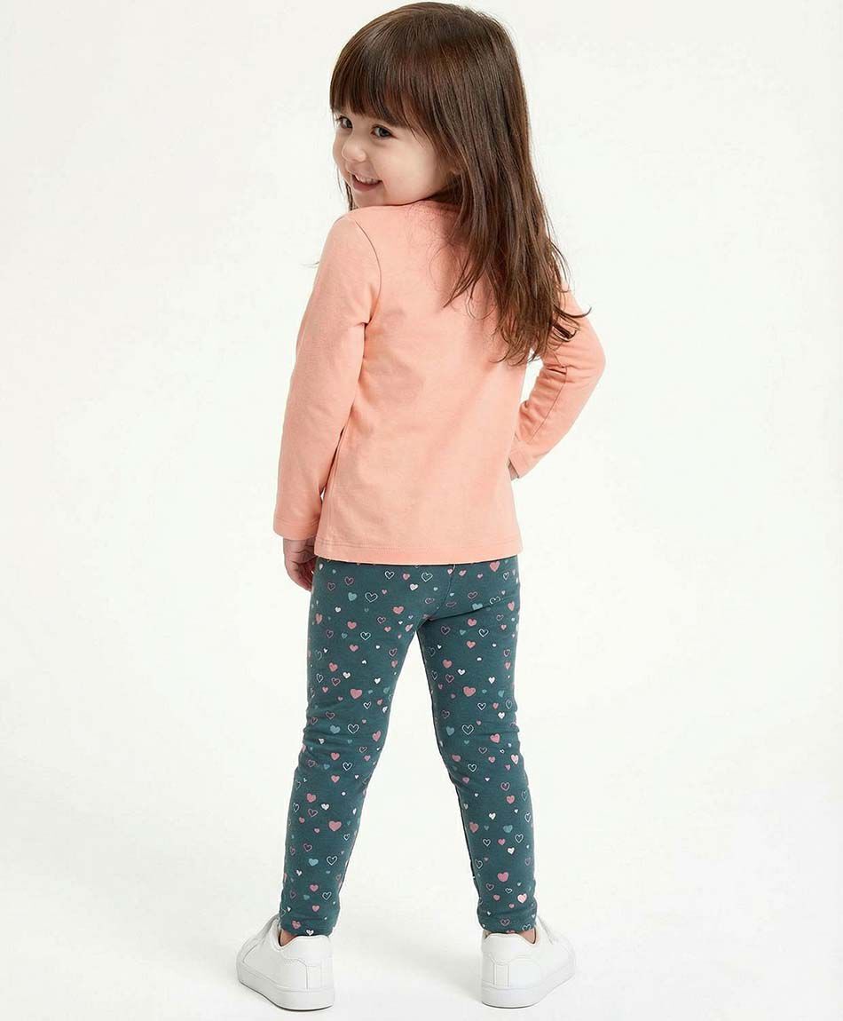 Leggins beb&eacute; estampado corazoncitos