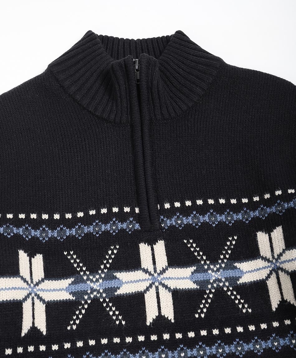 Sweater hombre cierre medio azul