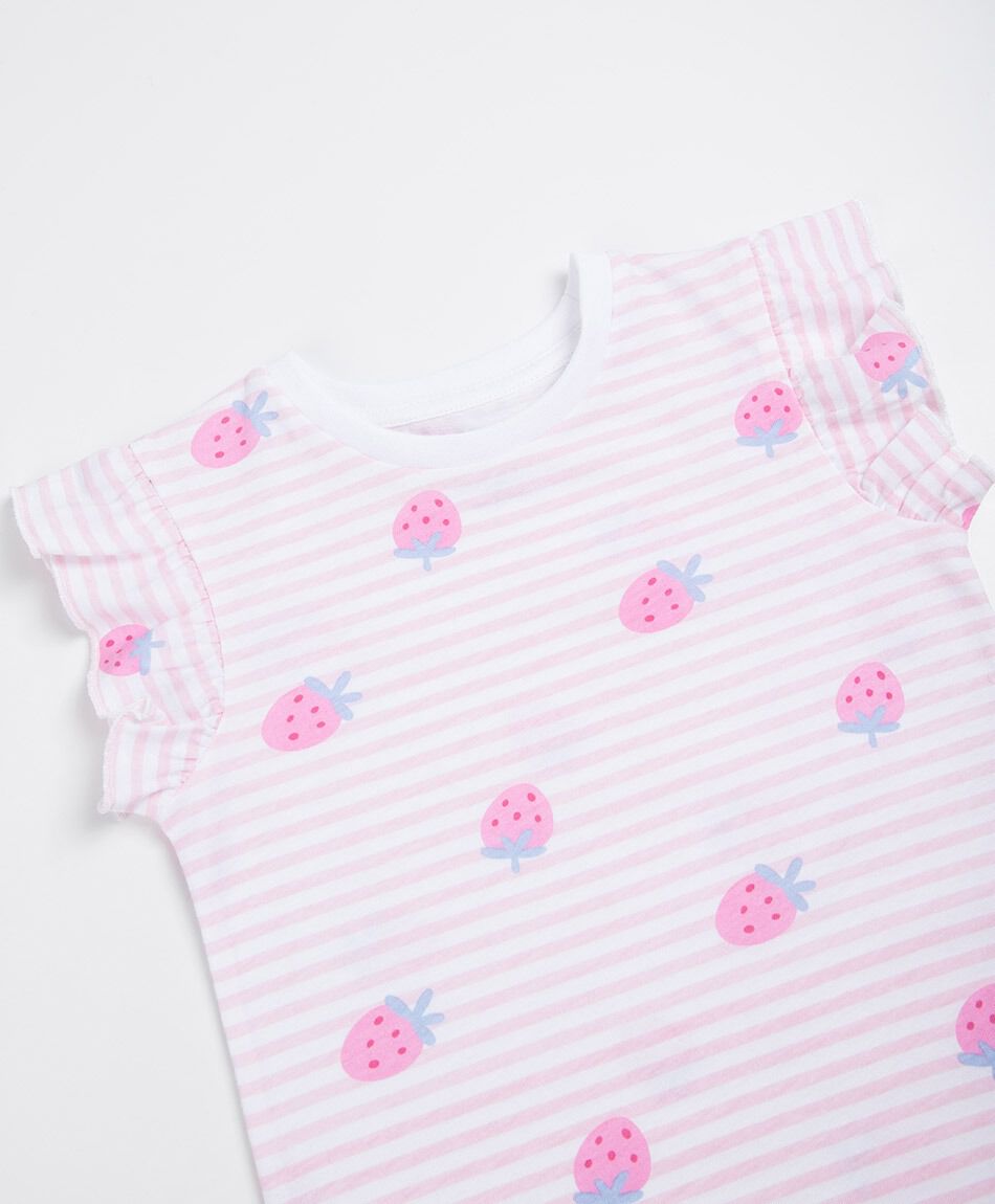 Remera beb&eacute; frutillas l&iacute;neas