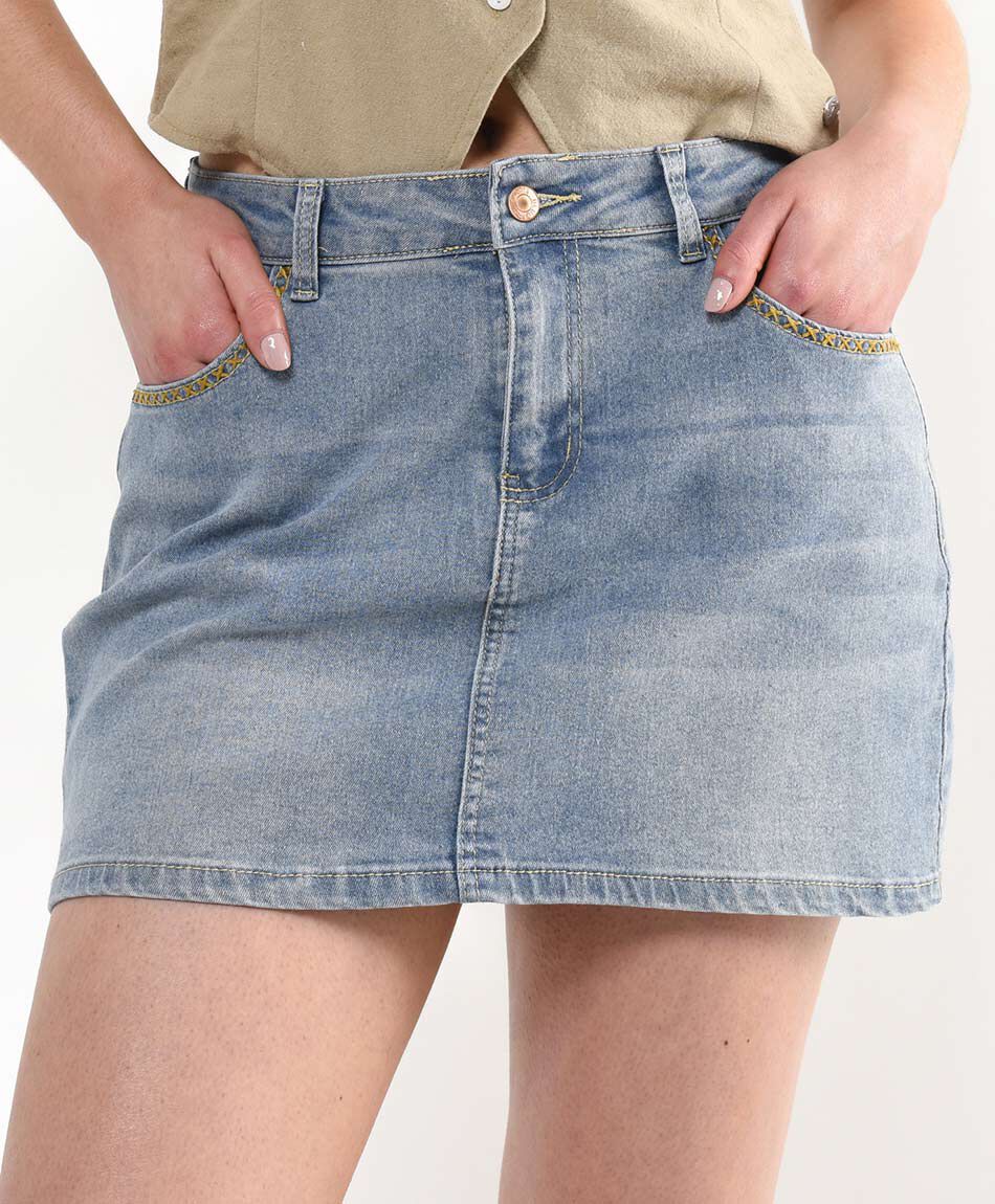 Mini pollera mujer detalle bordado