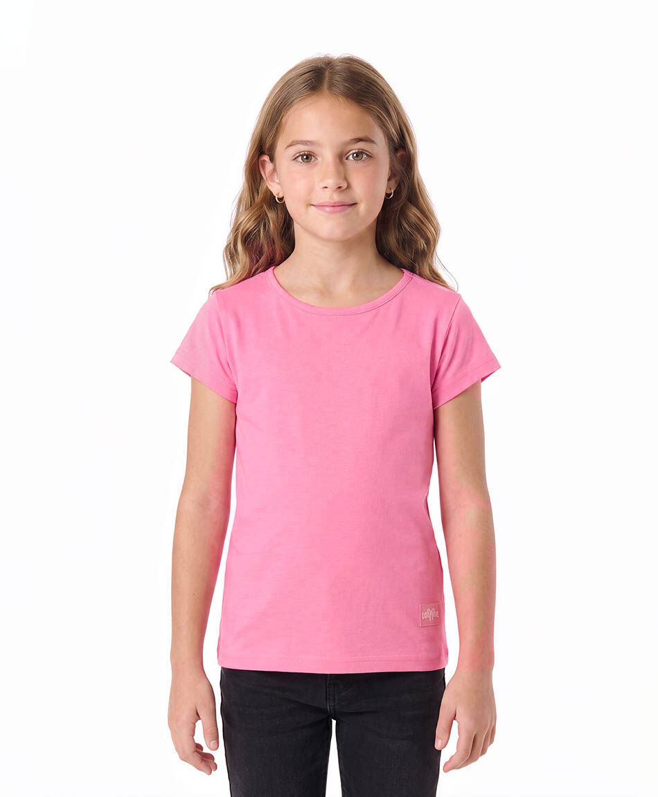 Remera nina basica rosada