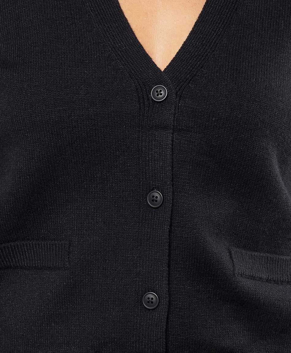 Cardigan mujer botones negro