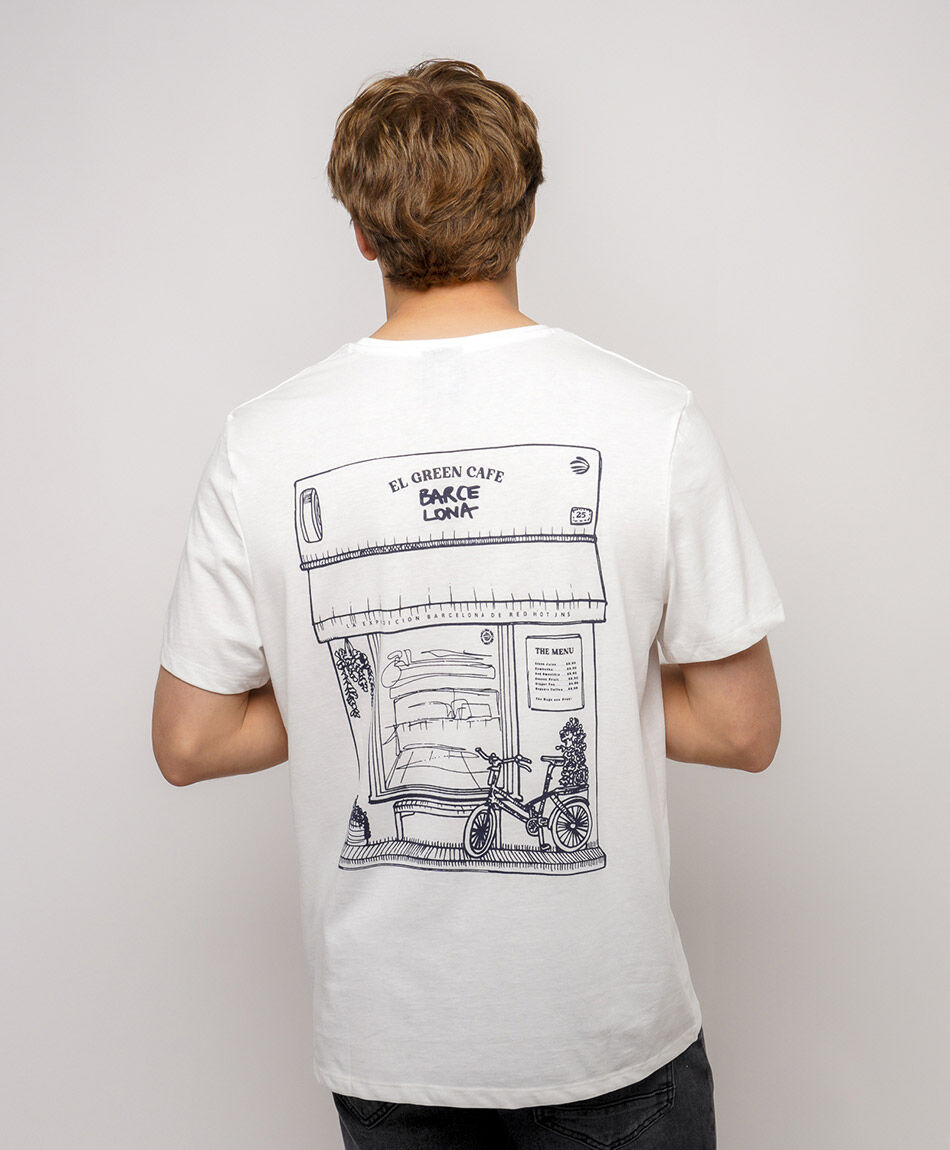 Remera hombre doble estampado  barcelona