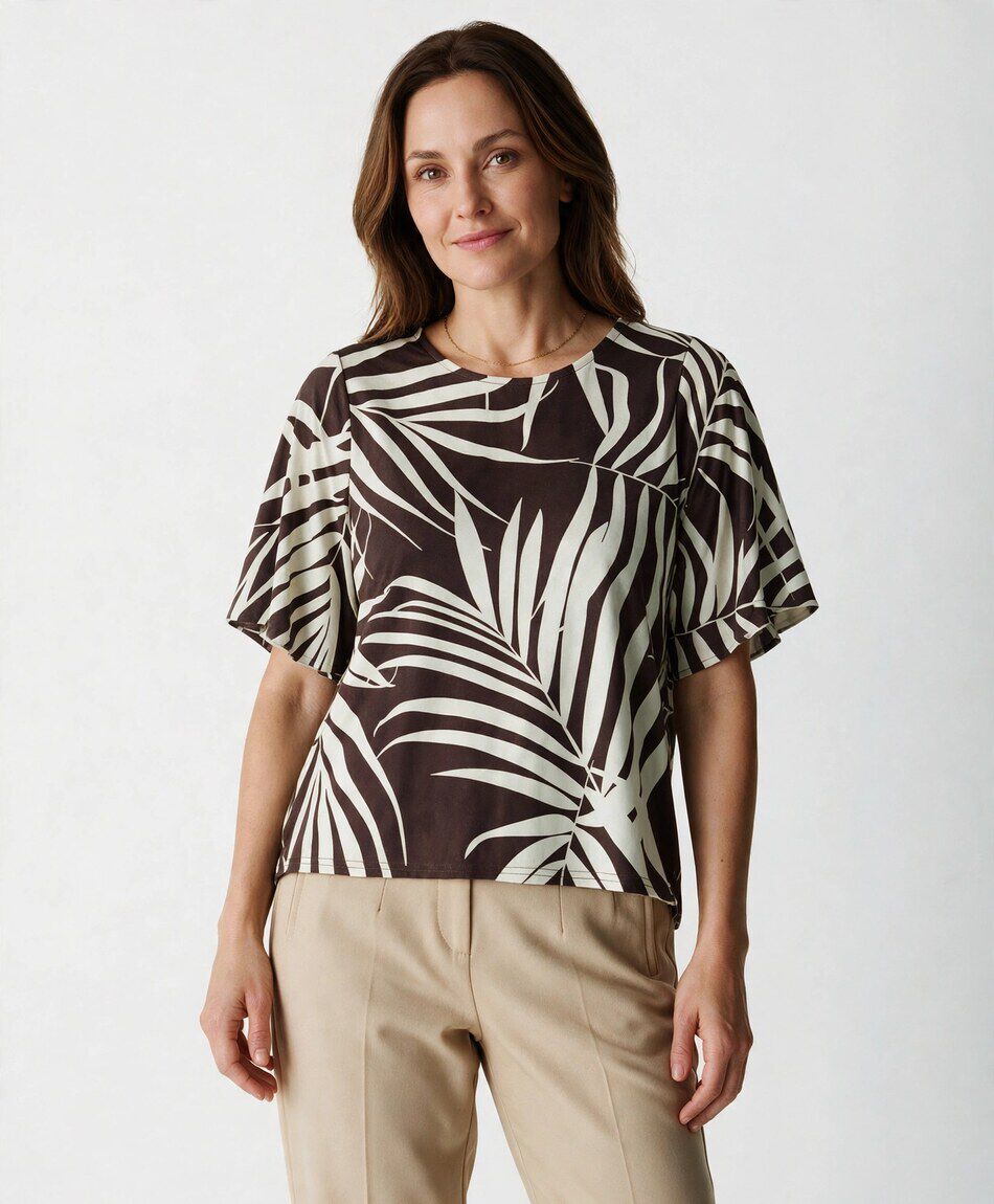 Remera mujer hojas