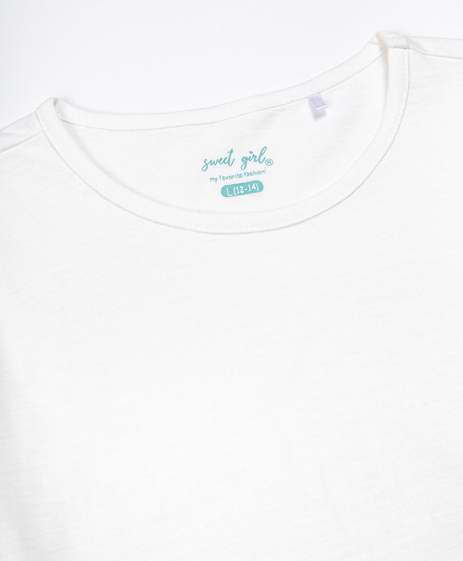 Remera ni&ntilde;a b&aacute;sica blanca