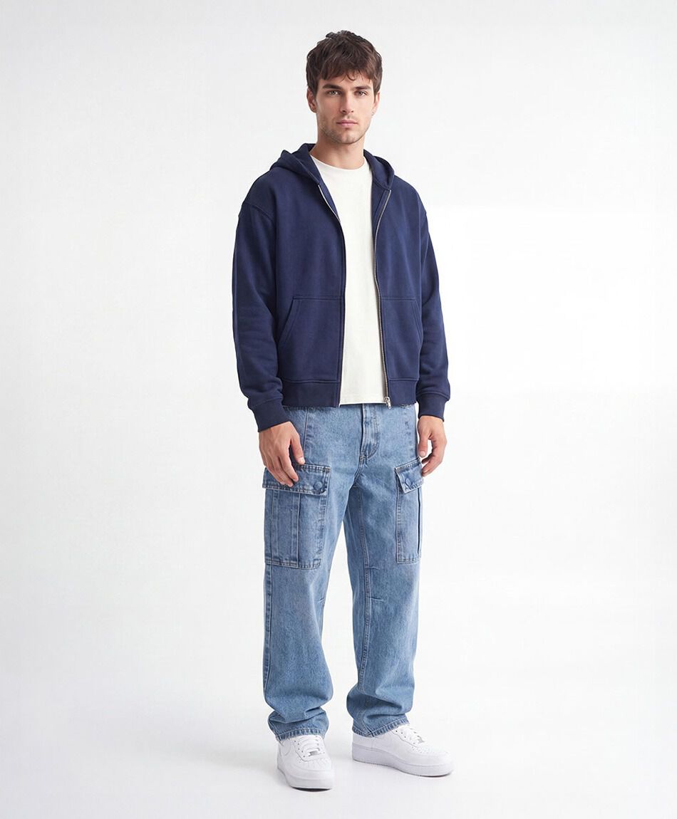 Jeans hombre cargo azul