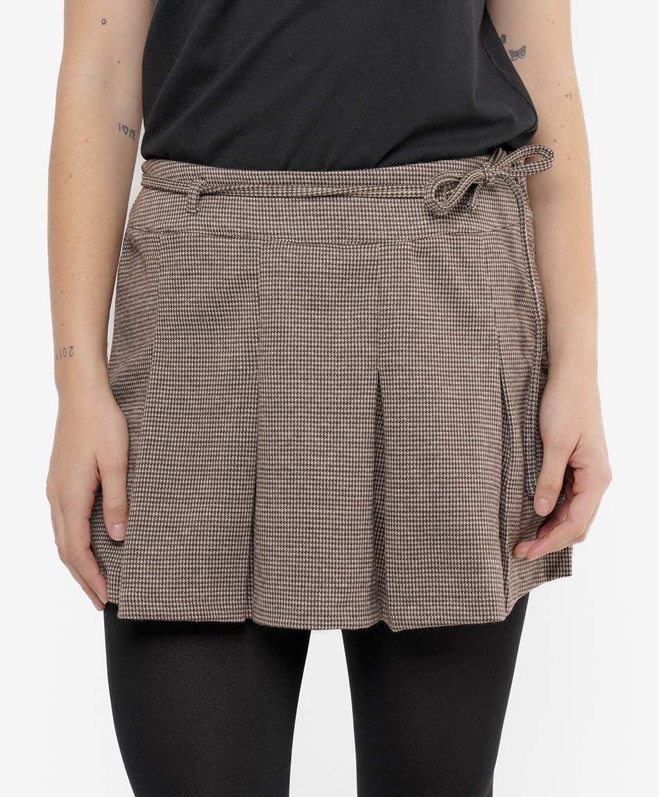 Mini falda mujer cuadrille lazo