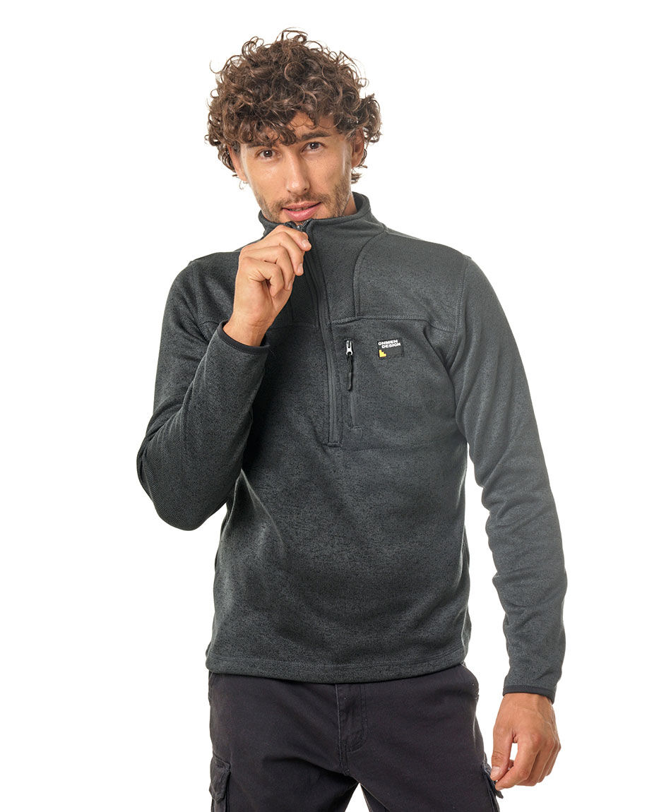 Poleron hombre medio cierre