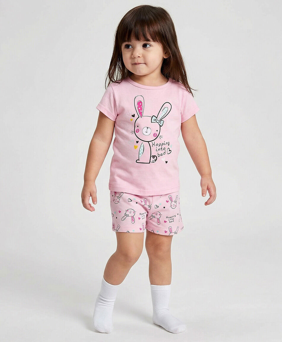 Pijama beb&eacute; conejita feliz