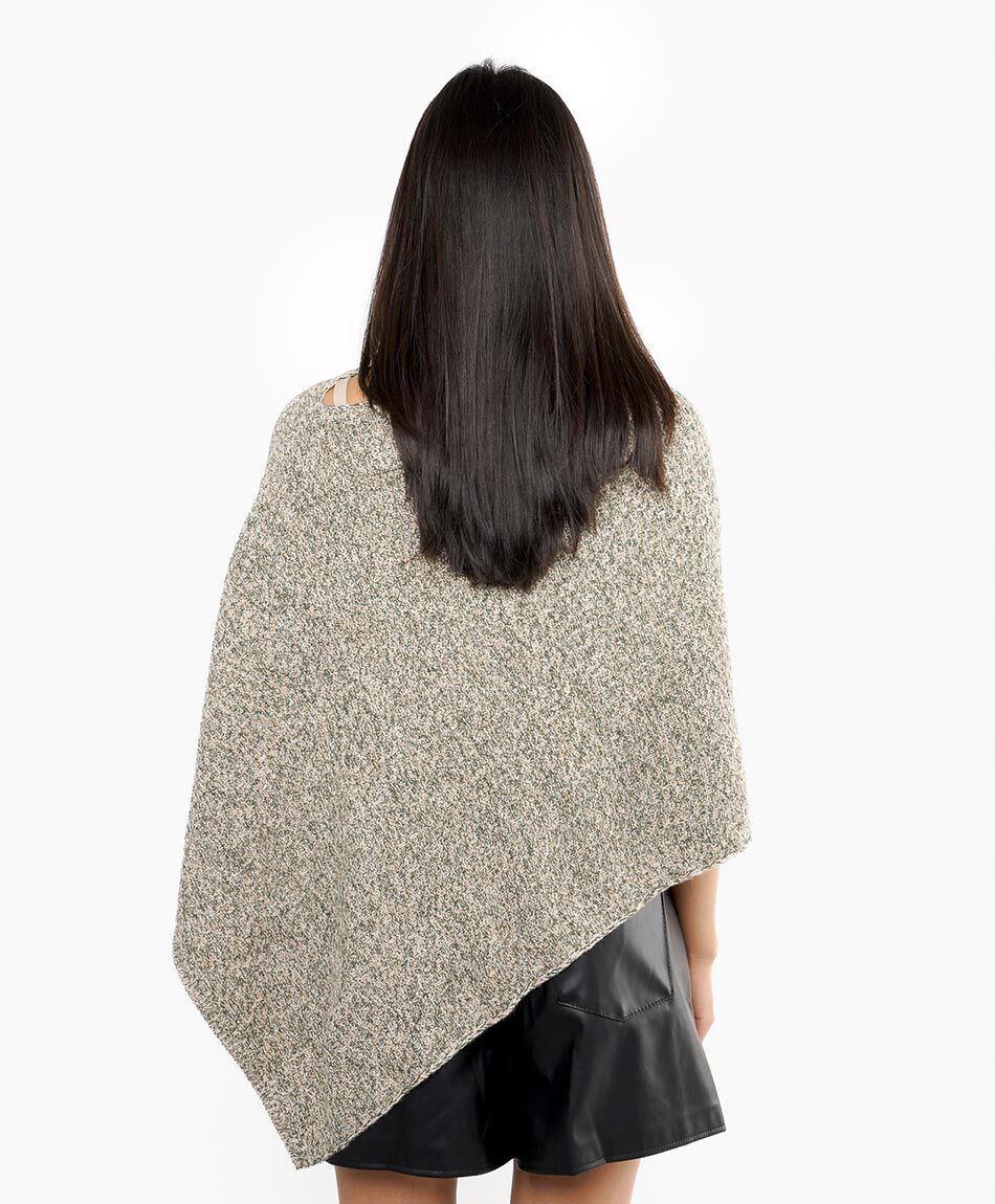 Poncho mujer light beige