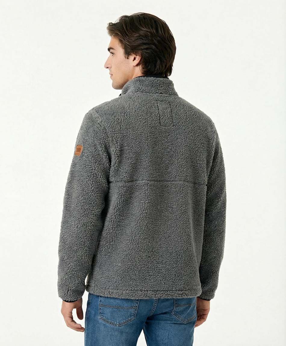 Campera hombre gris melange