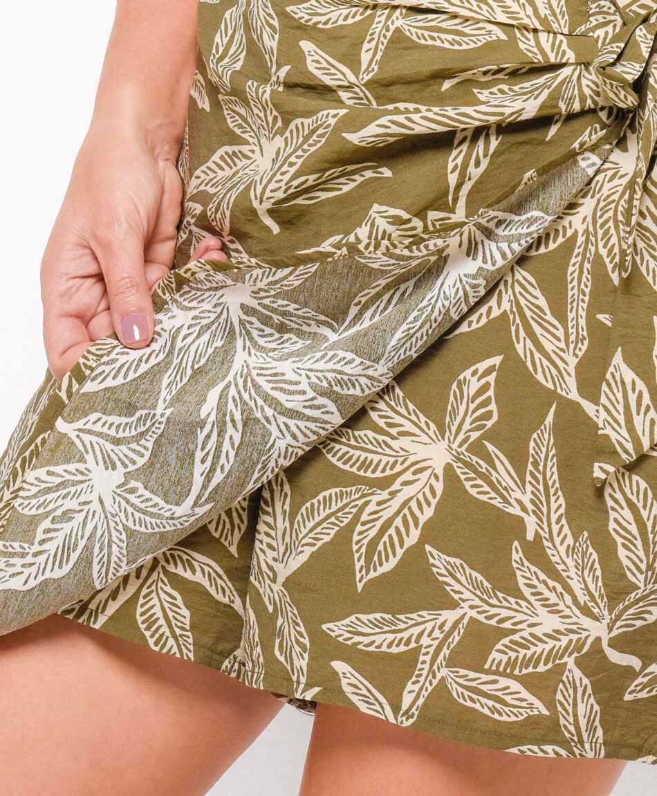 Mini pollera mujer short flores