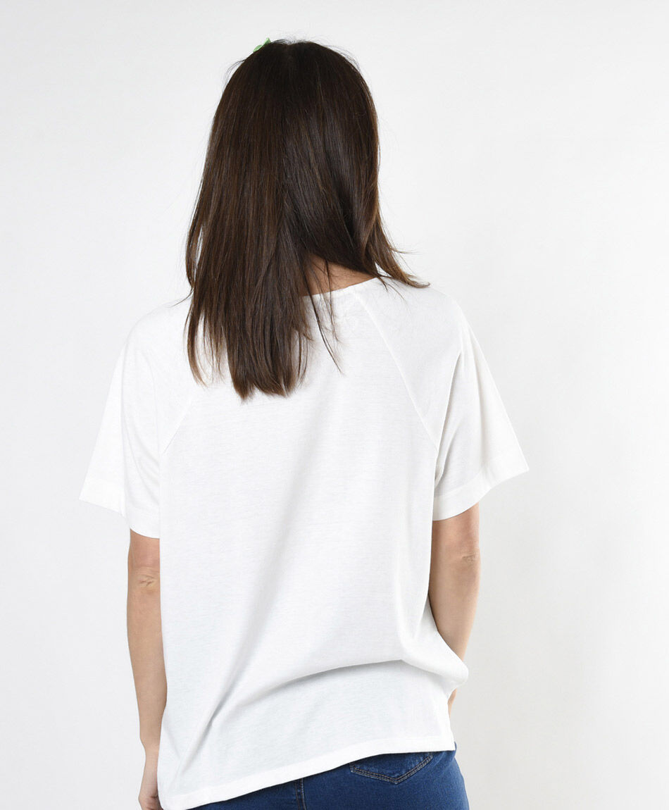 Polera mujer lisa blanca oversize