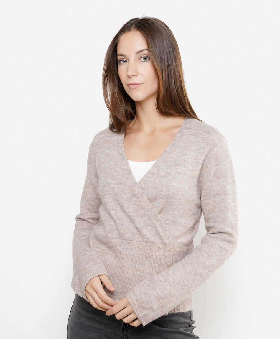 Sweater mujer cruzado botones