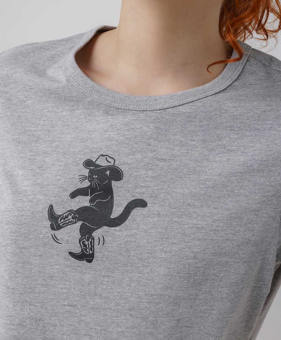 Remera mujer gato cowboy crop