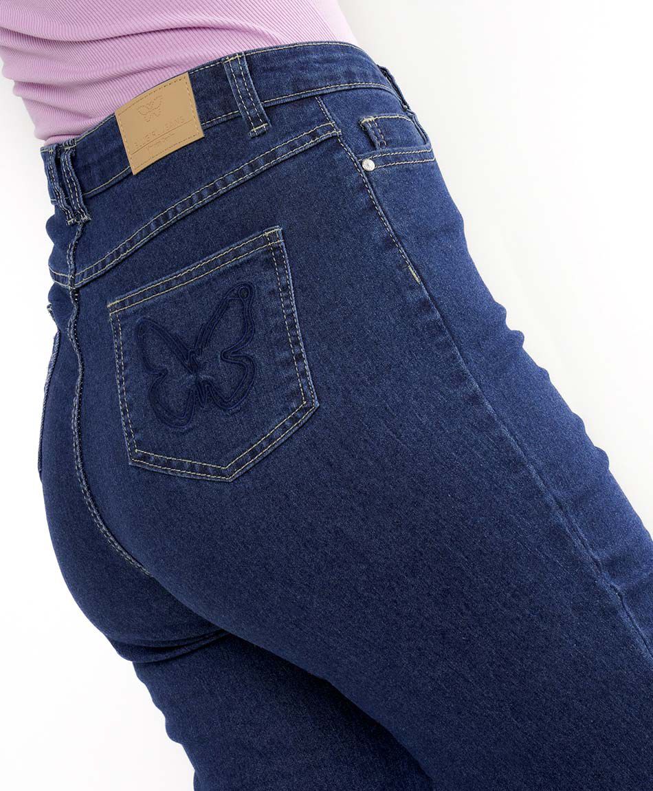 Jeans mujer mariposa bordada skinny fit