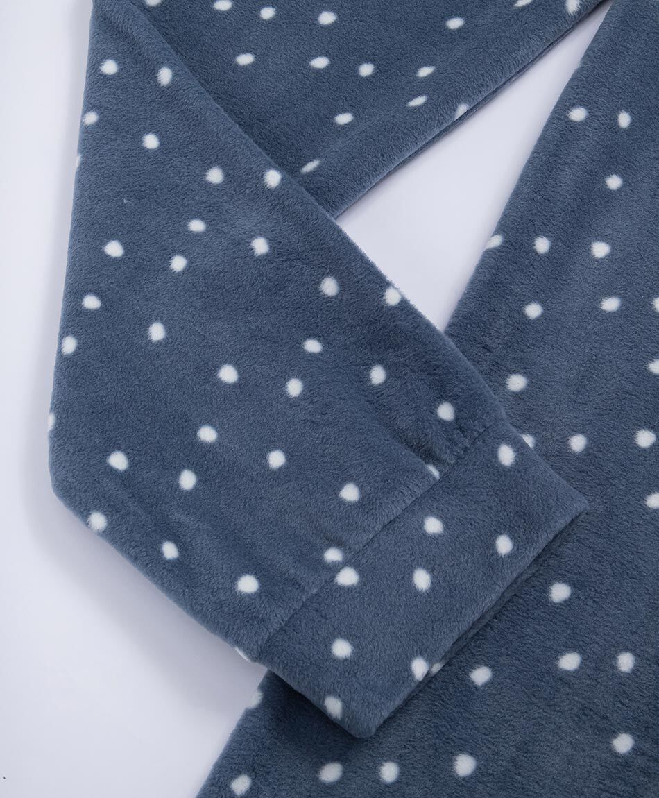 Pijama mujer polar lunares white